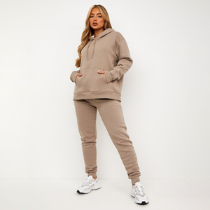 Tracksuit Women's Casual Stripes Heavyweight Cotton Fleece Pullover Long Sleeve Drop Shoulder Relaxed Hoodie & <b>Sweatpants</b> <b>Sets</b> - Product Image 4