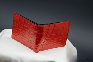 Luxali Handmade Fashion Luxury Bifold <b>Wallet</b> with Red Alligator Leather Interior for Men - Product Image 3