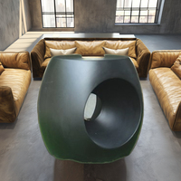 Table basse ronde moderne en béton durable pour salon, villa et chambre, avec garantie de 24 mois