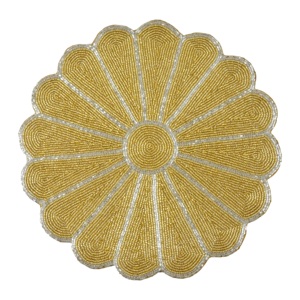 Mantel individual de diseño floral de colores con cuentas para decoración del hogar, vajilla, mesa de comedor, fiestas y bodas. - Product Image 2