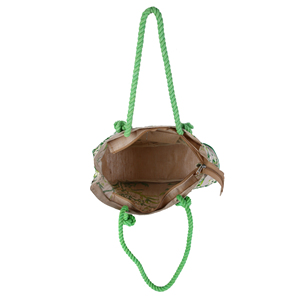 High Quality Green <b>Canvas</b> <b>Tote</b> Bag With Zipper Closure Solid Color Minimalist Style All Seasons Shopping Bag From India - Product Image 4