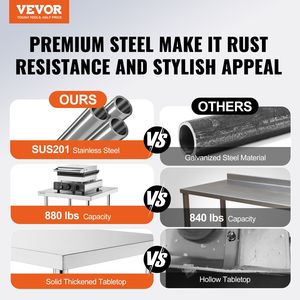 Heavy Duty 24X72X34 pollici tavolo di preparazione in acciaio inox 3 livelli di altezza regolabile cucina cucina in acciaio - Product Image 2