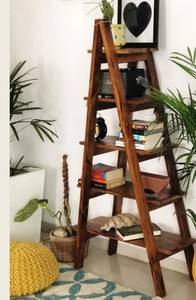 Boho Style Solid Wood <b>Corner</b> Display Rack | Wooden Leaning Bookshelf & Plant <b>Stand</b> | Handcrafted Home Decor | Pindel Handicraft - Product Image 2