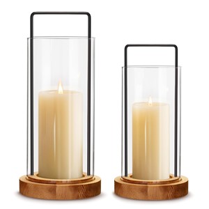 Aqdus Saleem TK-LANTERN11 Porte-bougie carré en bois de teck avec insert en verre - Décoration artisanale pour la maison en gros - Product Image 1