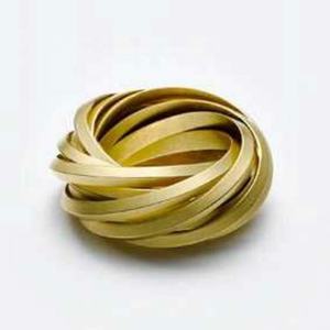 Anillo de servilletas con diseño de Hojas de cobre para decoración de mesa de boda, servilletas modernas con patrón redondo - Product Image 2