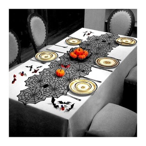 Mantel de Lino con Certificación GOTS, Diseño Digital de Murciélago para Fiesta de Halloween, Impermeable, Diseño Personalizado para Decoración del Hogar para Adultos - Product Image 3