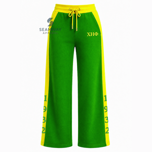 Conjunto Deportivo Color Block para Mujer Chi Eta Phi, Top Corto con Cuello Alto, Pantalones Holgados con Cordón, Ropa Deportiva para Hermandades - Product Image 4
