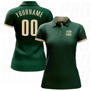 Camiseta de Polo de Golf para Mujer, Sublimada, de Poliéster Transpirable, de Secado Rápido, en Varios Tonos Verde Crema, de Alto Rendimiento - Product Image 2