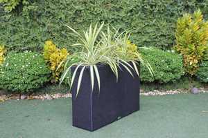 Jardinière haute d'extérieur en PE avec 3 pots intérieurs, design nordique minimaliste sculpté à la main, pour patio et sol - Product Image 4