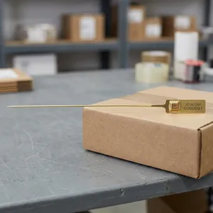 Sello de Seguridad de Plástico Blanco con Cierre Naranja y Código de Barras, Muestra 000010, Correa de 264 mm para Cajero Automático - Product Image 4