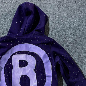 Sudadera con Capucha Personalizada con Logotipo Bordado, 100% Algodón, Estilo Vintage Lavado, Efecto Desteñido, Apliques y Pedrería para Hombre - Product Image 6