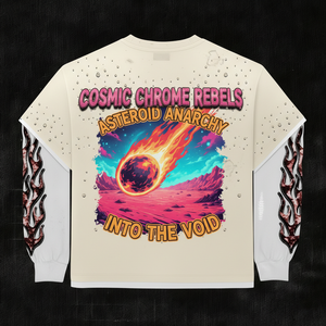 T-shirt tricoté personnalisé pour homme, style urbain vintage, 300g, 100% coton, coupe classique, motif géométrique, écologique - Product Image 2