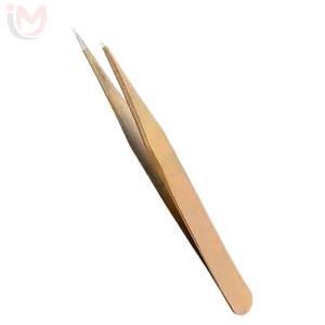 Pince à épiler incurvée en acier inoxydable à pointe dentelée en forme de C de précision pour extensions de cils 3D - Product Image 4