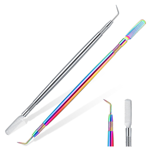 เครื่องมือยกขนตาแบบสองด้าน Rainbow พร้อมปลายสแตนเลสและแปรงปัดขนตาสำหรับยกขนตา - Product Image 1
