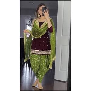 Ensemble de costume de soirée pour femmes, haut, dhoti, salwar, dupatta - Product Image 6