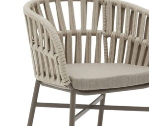 Modern Rope Living Room Chair with Metal Legs Solid Back <b>Cushioned</b> Armchair Tropical Design Outdoor Leisure <b>Seat</b> - Product Image 6