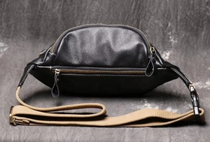 Manufacturer Brown Genuine Leather Chest <b>Bags</b> <b>Bag</b> Durable Zippers Adjustable Fit Anti-Bacterial high demanding Leather Chest <b>Bag</b> - Product Image 6