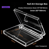 Boîtes de rangement pour ongles en PE transparent recyclable haut de gamme et organiseurs de pièces, boîtes de présentation pour ongles artificiels faits à la main