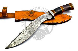 Cuchillo Bowie de Hoja Fija Nuevo, Hecho a Mano, de Acero de Damasco, Cuchillo de Caza Coleccionable con Mango de Hueso, Cuchillo de Supervivencia con Funda - Product Image 5
