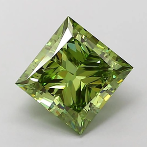 Diamante verde sintético de corte princesa cuadrado para la fabricación de joyas - Product Image 1