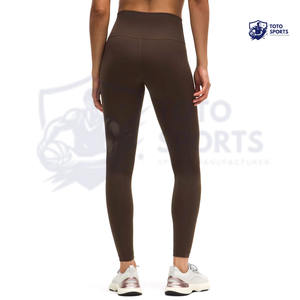 Leggings de Color Marrón de Alta Calidad al por Mayor, Ligeros, Duraderos, Cómodos para Uso Diario, Transpirables, Ajustados, con Logotipo Personalizado - Product Image 3