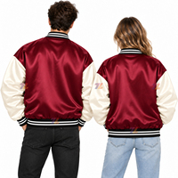 Blousons universitaires en satin d'hiver haut de gamme, broderie personnalisée, doublure matelassée chaude, pour hommes et femmes, vêtements d'extérieur de style Letterman pour équipes sportives