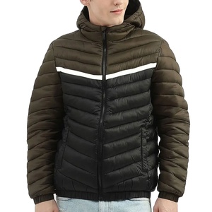 100% Nylon Puffer <b>Jacket</b> with Stand Collar Patchwork Design Hooded <b>Waterproof</b> & Breathable <b>Winter</b> Outerwear - Product Image 4