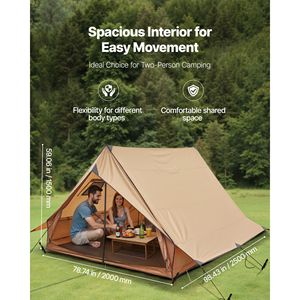 Tenda a Cupola per 2 Persone con Foro per Stufa, Pali Impermeabili, Riparo Invernale, Tappetino Ignifugo - Product Image 2