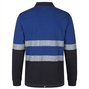 เสื้อโปโลสะท้อนแสงสำหรับงานก่อสร้าง เสื้อผ้าทำงาน เสื้อโปโลแขนยาวสำหรับผู้ชาย  รับสั่งทำตามแบบ - Product Image 2