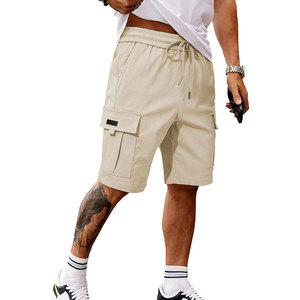 Pantalones Cortos Cargo para Hombre, Estilo Bermuda, Cintura Media, Cierre con Cordón, Transpirables, de Algodón, con Bolsillos, Casuales - Product Image 4