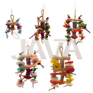 Juguetes Ecológicos de Madera Dura para Pájaros, Juguetes de Madera de Café Play N Dance XS para Masticar para Mascotas - Product Image 3