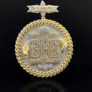 Colgante Urbano Premium para Hombre, Chapado en Oro Rosa, con Diamantes Esmerilados, Estilo Hip Hop - Product Image 2