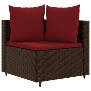 Set divano da 6 pezzi in Poly Rattan marrone con cuscini elegante collezione di mobili da esterno - Product Image 3
