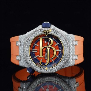 Montre mécanique de luxe pour homme, bracelet en caoutchouc orange 20 mm, 41 mm, or rose, verre saphir, boîtier en acier inoxydable, analogique 50 - Product Image 1