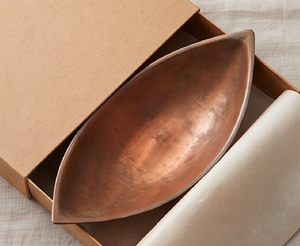 Cuenco de cobre hecho a mano estilo Wabi Sabi, plato de metal pulido para servir alimentos, ideal para regalo, uso doméstico y en la cocina. - Product Image 6