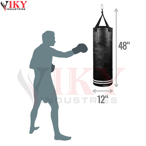 Sacs de frappe de boxe en cuir PU noir robuste OEM, ensemble d'entraînement vide avec support de fixation au plafond pour fitness et MMA - Product Image 4