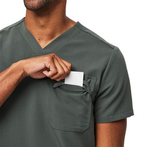 Factory Supply OEM ODM Men's Nurse Scrubs Medical Scrub Uniform <b>Tops</b> PolyesterCotton Woven Fabric Hospital Use - Product Image 2