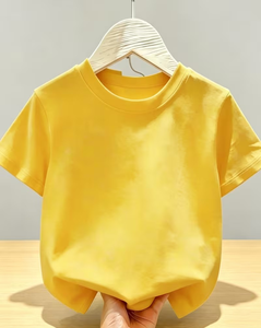 เสื้อยืดคอกลมแขนสั้นสีพื้นสำหรับเด็กผู้ชาย - Product Image 2