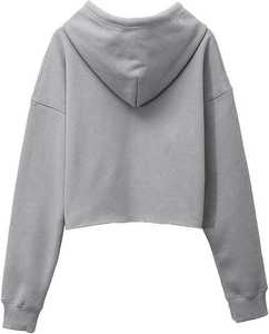 Wholesale Custom Made 45% Cotton 55% Polyester Fleece <b>Lining</b> <b>Blackout</b> Sky Script Cropped Womens Hoodies - Product Image 5