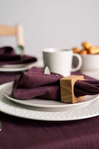 Nouvelle arrivée 100% serviettes en lin adouci ensemble petites serviettes en tissu pour salle à manger et mariage Table lin tapis & Pad - Product Image 2