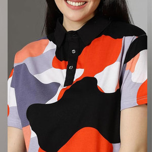 Chemise polo pour femmes, nouvelle arrivée, tendance, impression par sublimation, vente en gros, meilleur fournisseur, OEM/ODM, chemise polo élégante personnalisée - Product Image 3