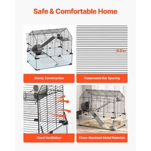 22.8X15X21.3 gabbie per topi per animali domestici casa portatile per criceti per ratti porcellini d'India gabbia per piccoli animali trasparente a 360 gradi - Product Image 2