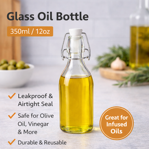 Botella de Vidrio <span class=keywords><strong>con</strong></span> Tapa Abatible de 350ml / 500ml / 1000ml, Reutilizable, para Agua, Jugo, Aceite - Product Image 3