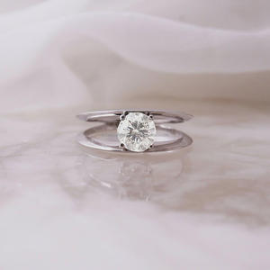 IGI/GIA Lab Grown Round Cut Diamond Vintage 14K Oro amarillo Boda/Anillo de compromiso Anillos finos unisex para aniversario perfecto - Product Image 3