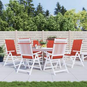 Ensemble de 6 coussins pour chaise haute, rouge mélangé, 100% polyester, pour usage extérieur - Product Image 3