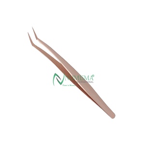 Pince à épiler professionnelle de luxe en acier inoxydable pour extensions de cils, à pointe en fibre, en forme de L à 45 et 90 degrés, pour volume de cils, marque privée - Product Image 5