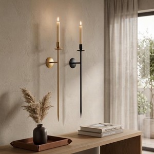 Wall-Mounted Eco-Friendly Matte <b>Black</b> Metal Taper <b>Candle</b> <b>Holders</b> for Home Decoration for Birthday Occasions - Product Image 6