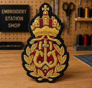 AUSTRIAN CAP BADGE High Quality Lace Embroidered Patch <b>Sew</b>-On Fabric Badge Circular Luxury Design for Garment - Product Image 5