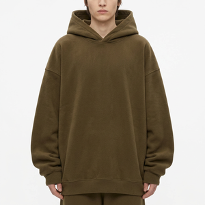 Sweat à capuche oversize en molleton brossé 320 GSM personnalisé, coupe décontractée, pour femme, collections de vêtements décontractés de marque - Product Image 1