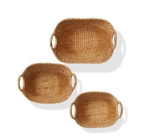 Artex HaiNam Natural Water Hyacinth Storage <b>Baskets</b> <b>With</b> <b>Handles</b> Bowl Shape Multi Purpose Rustic Style Organizers For Neatening - Product Image 3